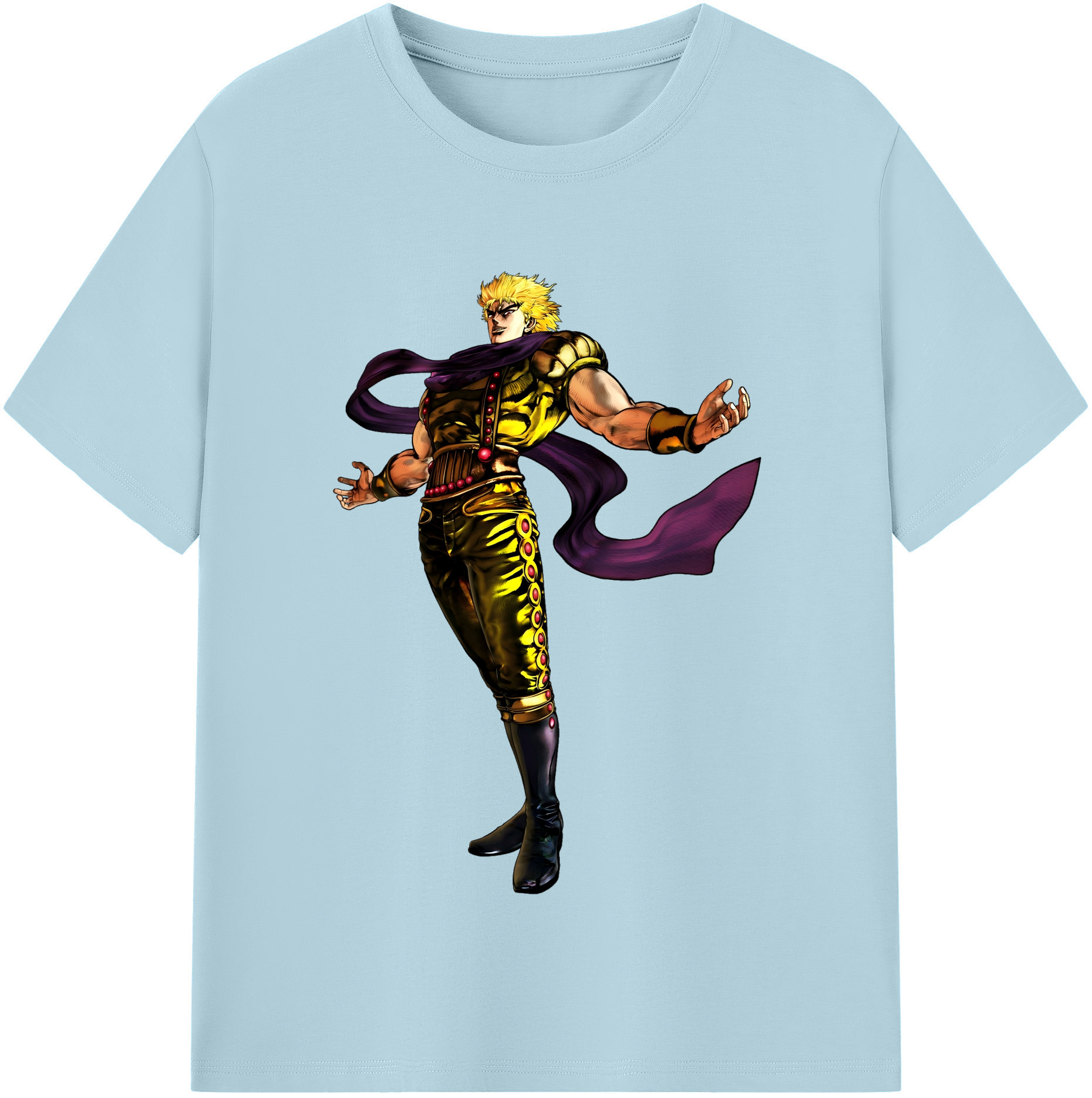 （画像用） ジョジョの奇妙な冒険 ディオ?ブランドー JoJo's Bizarre Adventure Dio Brando 綿100％半袖Tシャツ（フロントプリント）